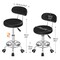 Adjustable Bar Stool with Wheels Swivel Chair PU Leather Black